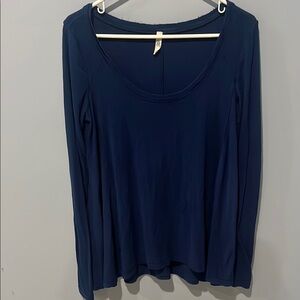 FREE PEOPLE Navy Blue Long Sleeve Tunic Top Size Large